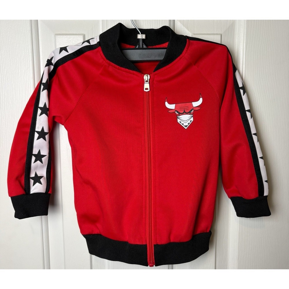 Chicago Bulls NBA Toddler Boy Girl Kid Zip Jacket 2T Red Black Black Lacquer VTG